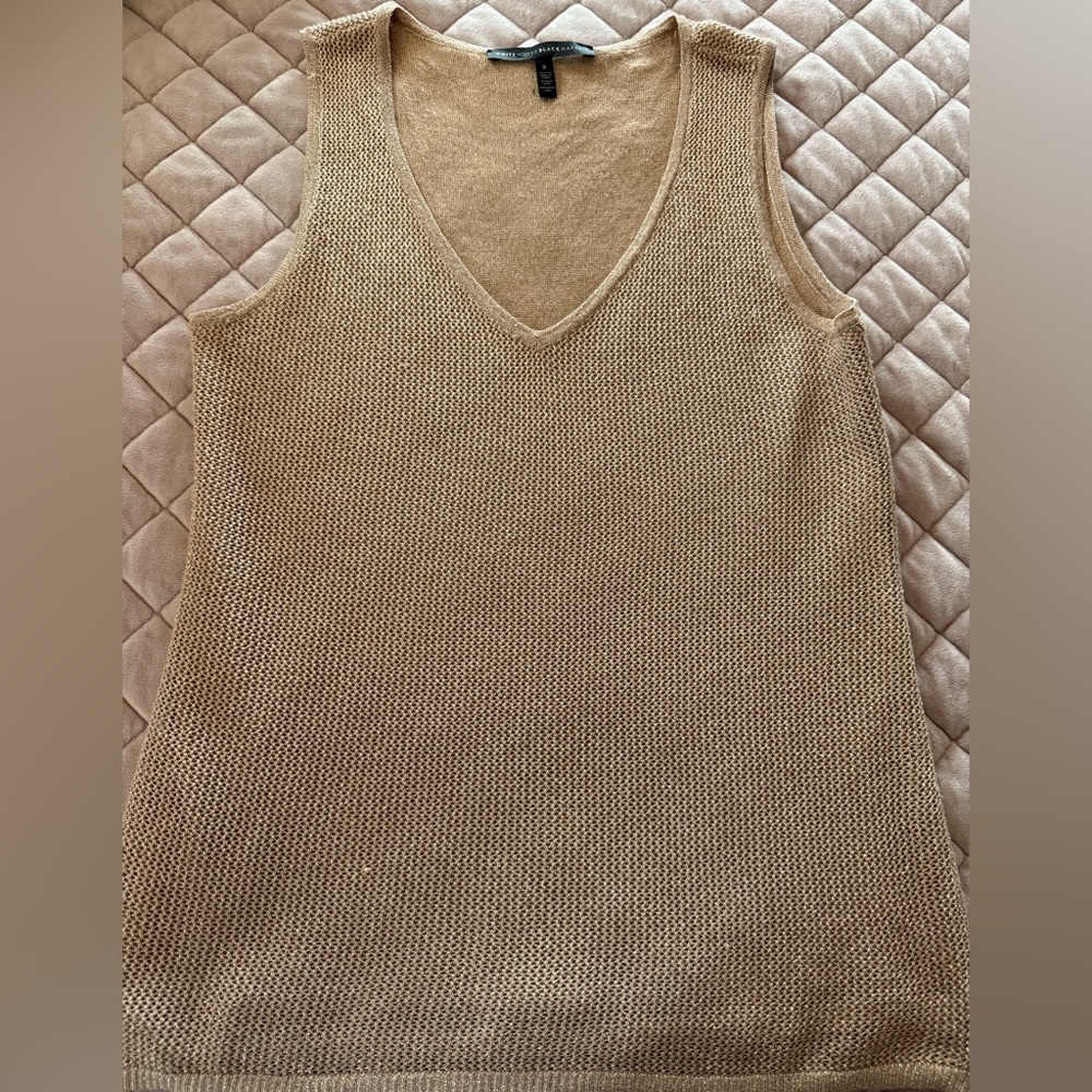 White House Black Market Gold Sleeveless Tunic